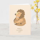 Mom and Baby Cub Mother's Day Card カード (黄色い花)