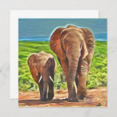 Mom and Baby Elephant  (正面/裏面)