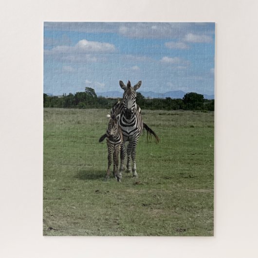 Mom and Baby Zebra Kenya ジグソーパズル (縦)