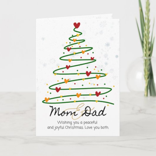 Mom and Dad Christmas Folded Holiday Card シーズンカード (正面)