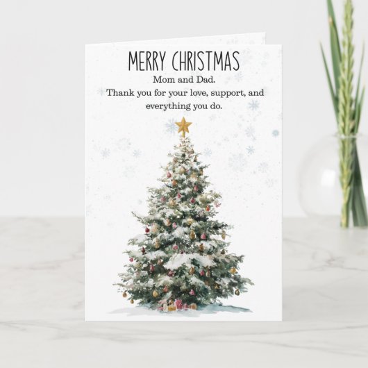 Mom and Dad Christmas Folded Holiday Card シーズンカード (正面)