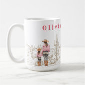 Mom and daughter CowGirls Gift 15oz コーヒーマグカップ (左)
