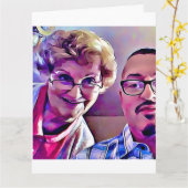 Mom and me Mother's Day 2017 ages 84 and 64 card   カード (黄色い花)