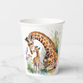 Mom and Me Watercolor Giraffe Baby Shower 紙コップ (裏面)