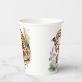 Mom and Me Watercolor Giraffe Baby Shower 紙コップ (左)
