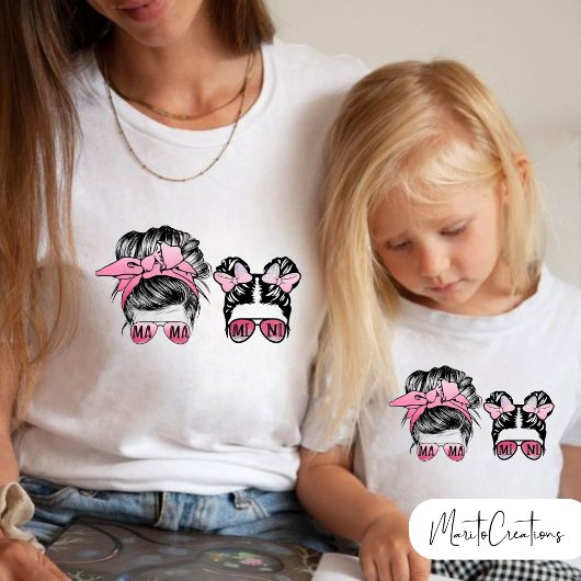 Mom and mini t-shirt to celebrate mother's day tシャツ