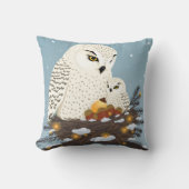 Mom and owlet ready for Christmas クッション (正面)