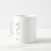 Mom April Birth Flower Daisy コーヒーマグカップ (正面左)