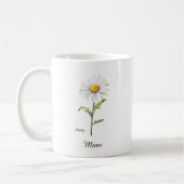 Mom April Birth Flower Daisy コーヒーマグカップ (左)