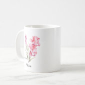 Mom August Birth Flower Gladiolus コーヒーマグカップ (正面左)