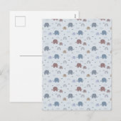 Mom & Baby Elephant Pattern Shower Curtain シーズンポストカード (正面/裏面)