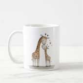 Mom & Baby Giraffe Cute Illustration コーヒーマグカップ (左)