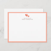 Mom & Baby Heart Balloon Note Card – Personalized ノートカード (正面/裏面)