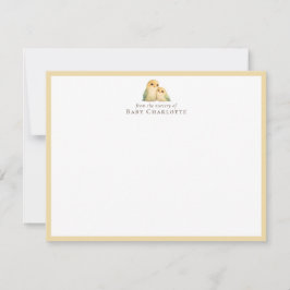 Mom & Baby Parrot Nursery Note Card – Personalized ノートカード