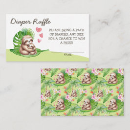 Mom & Baby Sloth Diaper Raffle Card - Insert エンクロージャーカード