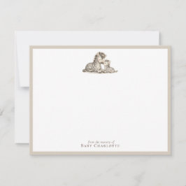 Mom & Baby Zebra Nursery Note Card  ノートカード