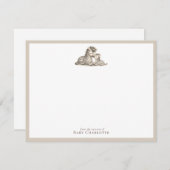 Mom & Baby Zebra Nursery Note Card  ノートカード (正面/裏面)