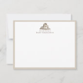 Mom & Baby Zebra Nursery Note Card – Personalized ノートカード (正面)