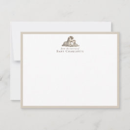 Mom & Baby Zebra Nursery Note Card – Personalized ノートカード