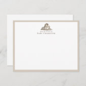 Mom & Baby Zebra Nursery Note Card – Personalized ノートカード (正面/裏面)