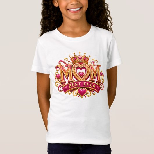 Mom Best Ever ロイヤルクラウン Tシャツ (正面)