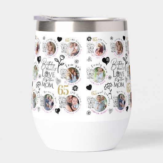 Mom Birthday Photo Collage Keepsake Typography (右面)