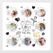 Mom Birthday Photo Collage Keepsake Typography ウィンドウサイン (シート)