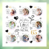 Mom Birthday Photo Collage Keepsake Typography ウィンドウサイン (シート3)