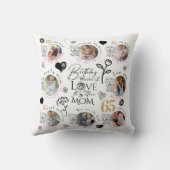 Mom Birthday Photo Collage Keepsake Typography クッション (裏面)