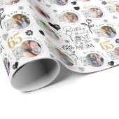 Mom Birthday Photo Collage Keepsake Typography ラッピングペーパー (ロールコーナー)