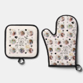 Mom Birthday Photo Collage Keepsake Typography 鍋つかみ&鍋敷きセット (正面)