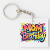 Mom Birthday Rainbow Graffiti Gift for Mother キーホルダー (正面)