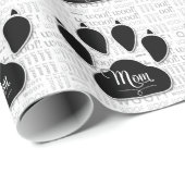 MOM Black Dog Paw on Woof Background ラッピングペーパー (ロールコーナー)