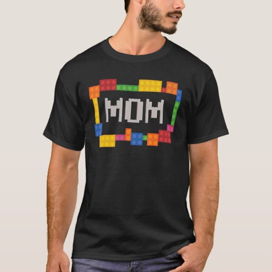 Mom Blocks Master Builder Brick Builder誕生日 Tシャツ (正面)