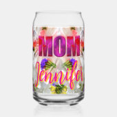 'Mom-Boss-Fire' – Diseño floral en cubos  ガラス缶 (裏面)