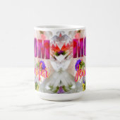 'Mom-Boss-Fire' – Diseño floral en cubos  コーヒーマグカップ (中央)