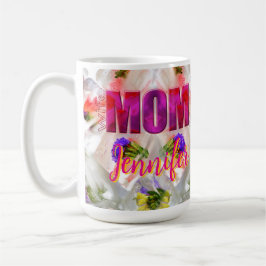 'Mom-Boss-Fire' – Diseño floral en cubos コーヒーマグカップ