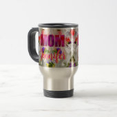 'Mom-Boss-Fire' – Diseño floral en cubos  トラベルマグ (正面左)