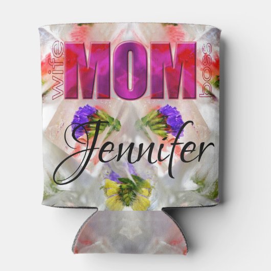  'Mom-Boss-Fire' – Diseño floral en cubos  缶クーラー (裏面)