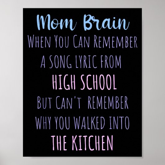 Mom Brain Funny Definition Quote Sarcasm Women Mot ポスター (正面)