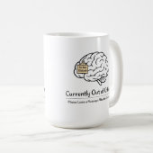 Mom Brain Out of Office Humor  コーヒーマグカップ (正面右)