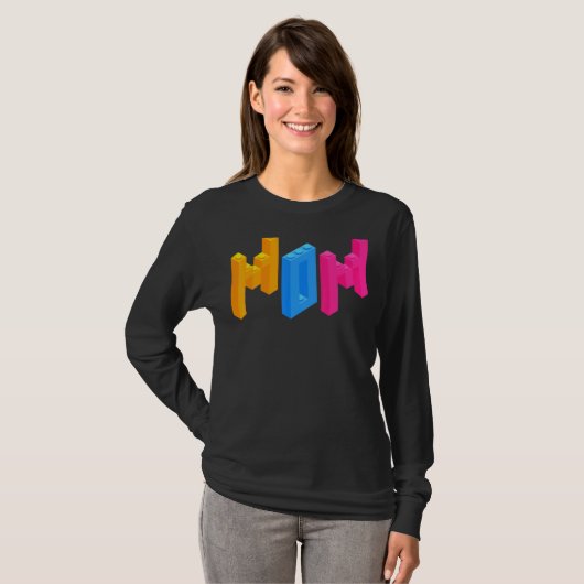 Mom Brick BuilderブロックMaster Builder Tシャツ (正面フル)