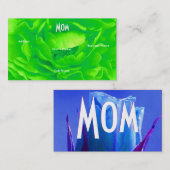 Mom Bright Green Blueバラプロファイルカード コーリングカード (正面/裏面)