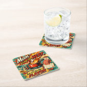 Mom brings the heat スクエアペーパーコースター (インサイチュ)