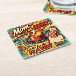 Mom brings the heat スクエアペーパーコースター