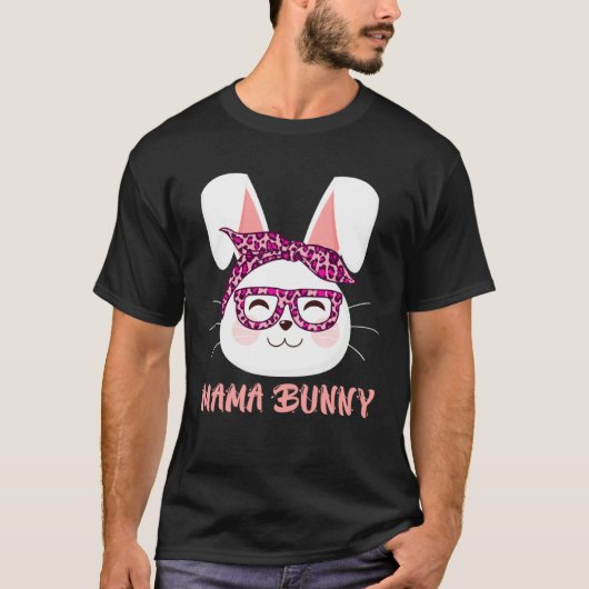 Mom Bunny face cool Easter Bunny Happy Easter Moth Tシャツ (正面)