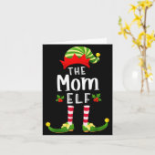 Mom Christmas Elf Matching Pajama X-mas Party  カード (黄色い花)