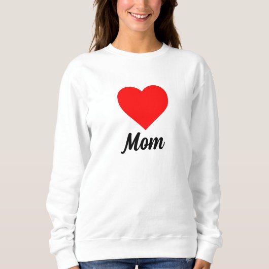 Mom - Classic Red Heart Typography スウェットシャツ (正面)