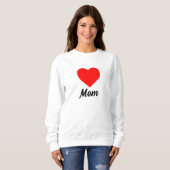 Mom - Classic Red Heart Typography スウェットシャツ (正面フル)