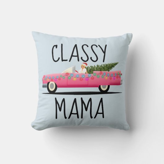 MOM CLASSIY MAMA PINKクラシック CAR PILLOWS クッション (正面)